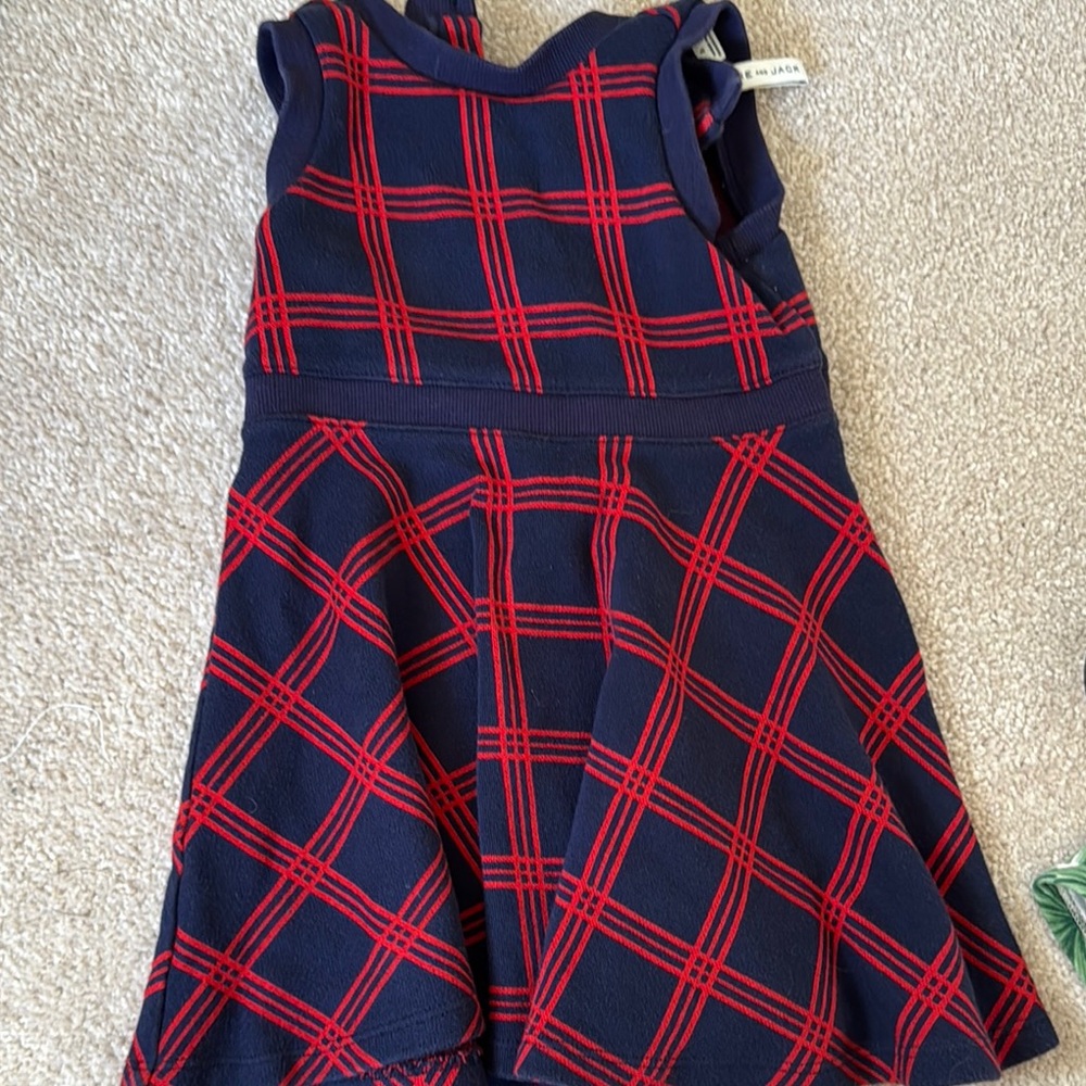 Janie & Jack Plaid Kids Dress - Red and Blue - size 3